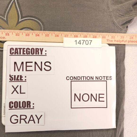 NFL New Orleans Saints Short Sleeve Football Shirt Mens Size Extra Large XL Gray - Picture 7 of 9